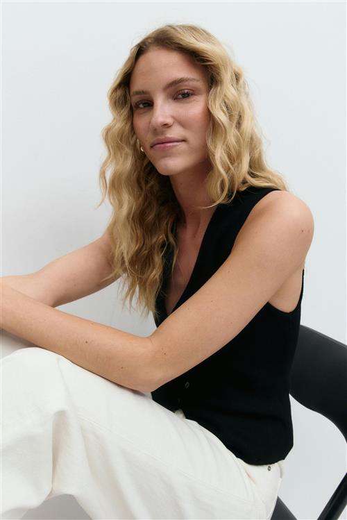 Gina Tricot - Knitted vest - Veste - Sort - S - Dame