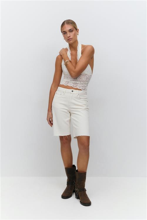 Gina Tricot - Denim jorts - Denim shorts - Hvid - 36 - Dame