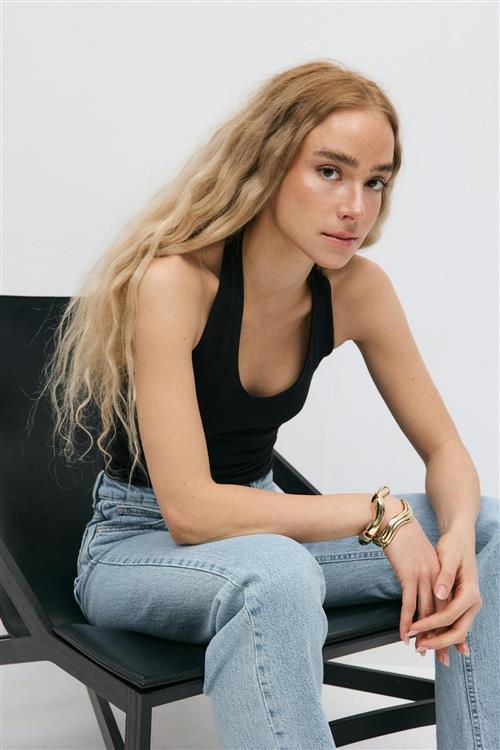 Gina Tricot - Halterneck top - Halterneck-toppe - Sort - L - Dame