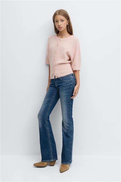 Gina Tricot - Decorated low flare jeans - low waist jeans - Blå - 170 - Pige