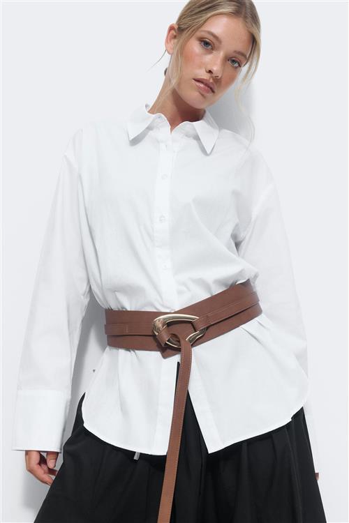 Gina Tricot - Wide statement belt - Bælter - Brun - XS/S - Dame