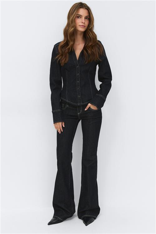 Gina Tricot - Ultra low flare jeans - Low waist jeans - Blå - 44 - Dame