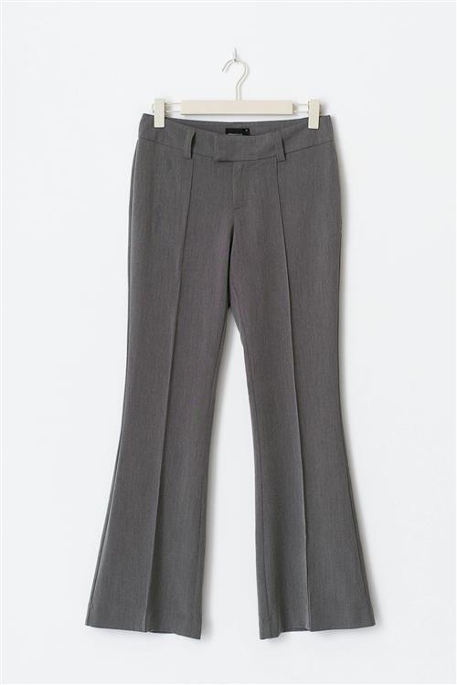 Gina Tricot - Petite low bootcut trousers - utsvingede habitbukser - Grå - 36 - Dame