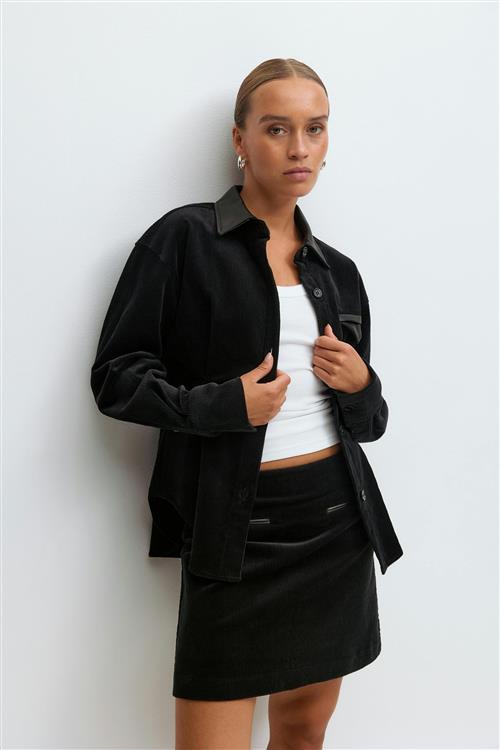 Gina Tricot - Corduroy shirt - Skjorter - Sort - XS - Dame