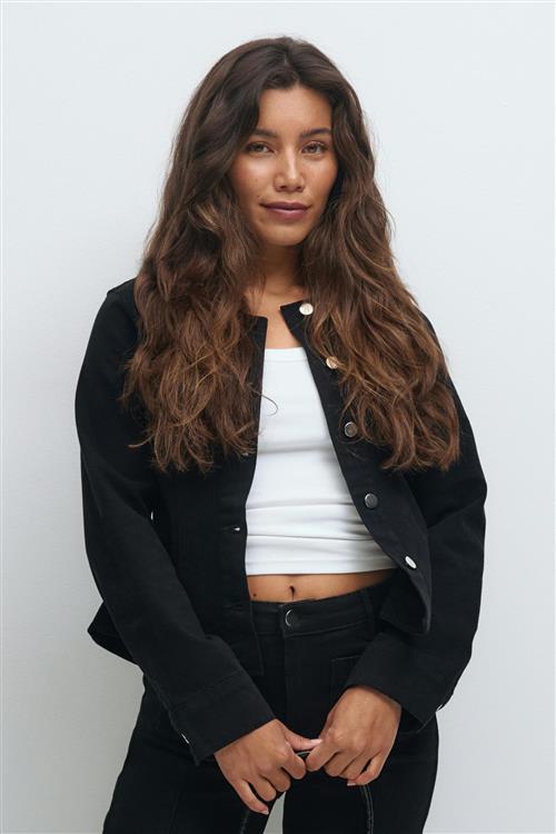 Gina Tricot - Peplum denim jacket - Denim jakker - Sort - 36 - Dame