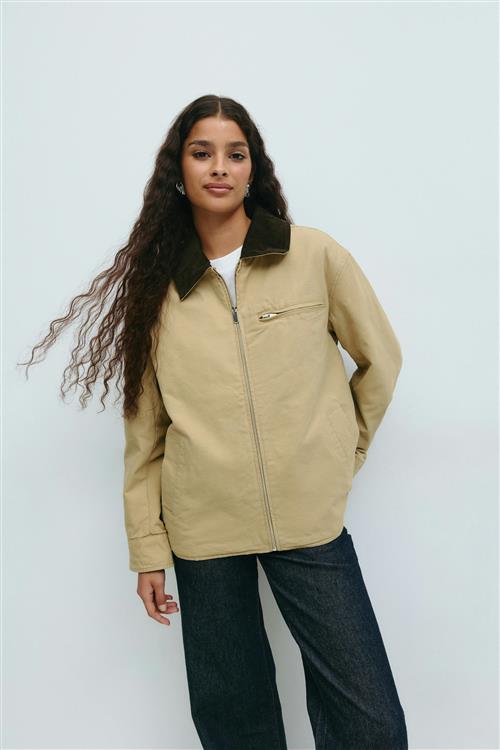 Gina Tricot - Corduroy collar jacket - Jakker - Beige - XL - Dame