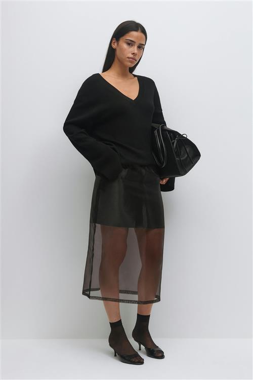 Gina Tricot - Sheer skirt - Nederdele - Sort - 40 - Dame