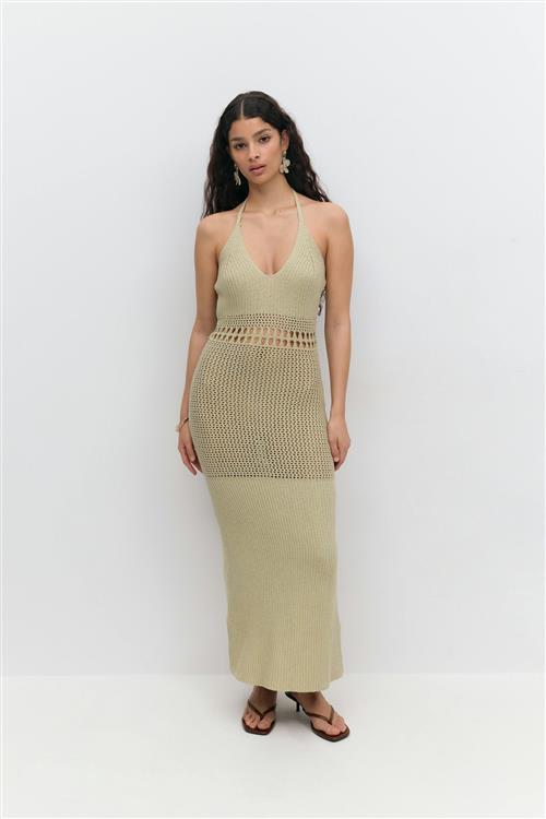 Gina Tricot - Knitted crochet dress - Hæklede kjoler - Grøn - L - Dame