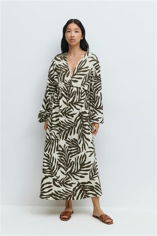 Gina Tricot - Midi wrap dress - midi kjoler - Grøn - L - Dame