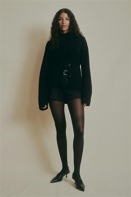 Gina Tricot - Merino wool knitted cardigan - Cardigans - Sort - XL - Dame