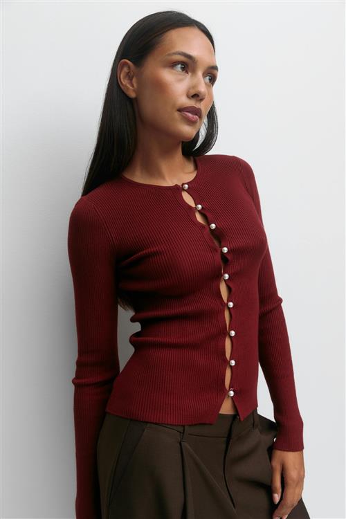 Gina Tricot - Knitted top - Langærmede toppe - Rød - XL - Dame