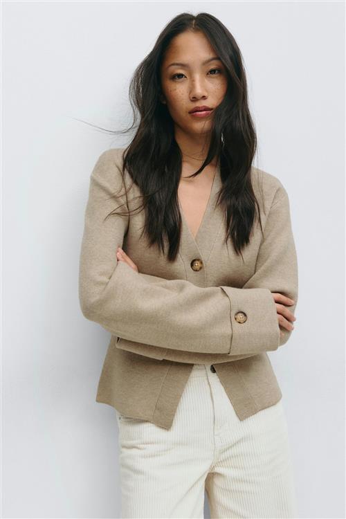 Gina Tricot - Knitted sculptured cardigan - Cardigans - Beige - XS - Dame