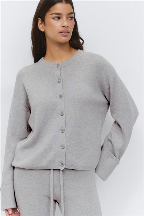 Gina Tricot - Knitted cardigan - Cardigans - Grå - L - Dame