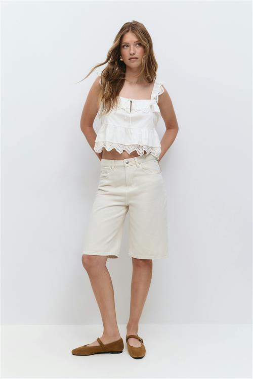 Gina Tricot - Frill top - Tanktops - Hvid - XL - Dame