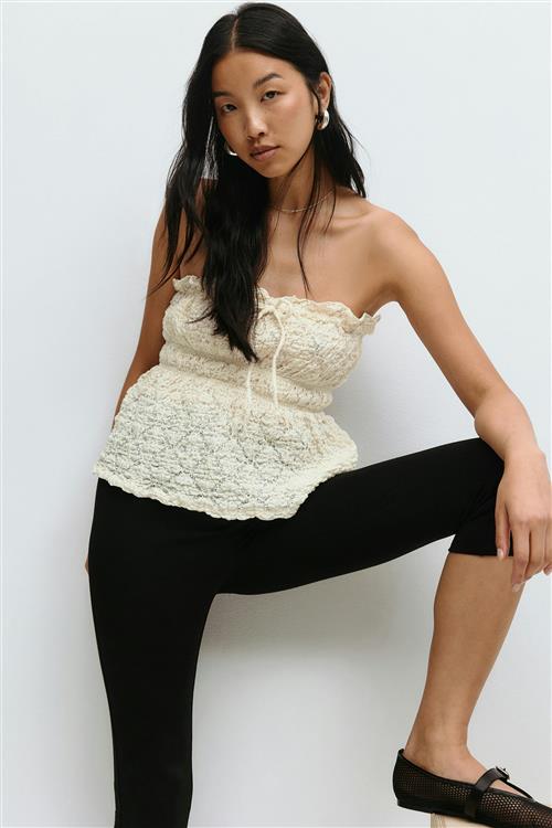 Gina Tricot - Lace bandeau top - bandeau-topper - Hvid - S - Dame