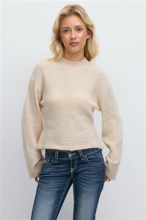 Gina Tricot - 14+ sculpture knitted sweater - Trøjer - Beige - XS - Dame