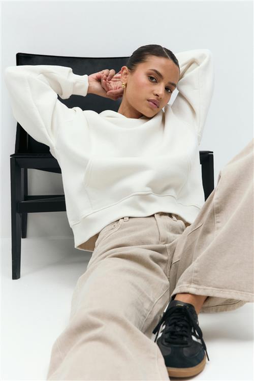 Gina Tricot - Iconic hoodie - hoodies - Hvid - M - Dame