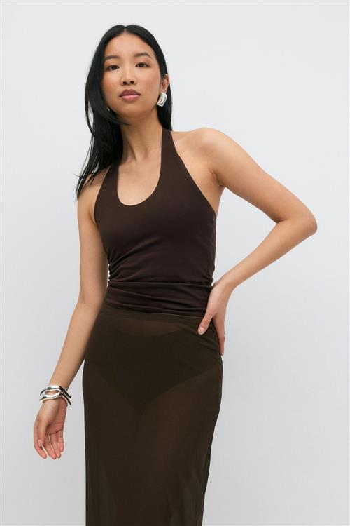 Gina Tricot - Halterneck top - Halterneck-toppe - Brun - L - Dame