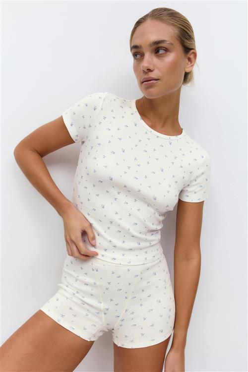 Gina Tricot - Homewear t-shirt - T-shirt med print - Hvid - XS - Dame