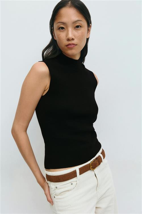 Gina Tricot - Turtleneck knitted top - Rullekravetrøjer - Sort - XS - Dame