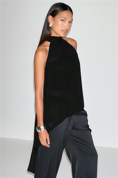 Gina Tricot - Halterneck tunic top - Halterneck-toppe - Sort - XS - Dame