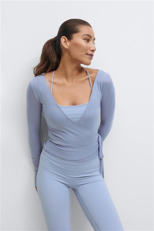 Gina Tricot - Soft wrap cardigan - slå om toppe - Blå - XL - Dame