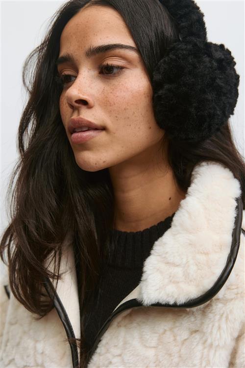 Gina Tricot - Teddy ear muffs - Huer - Sort - ONESIZE - Dame