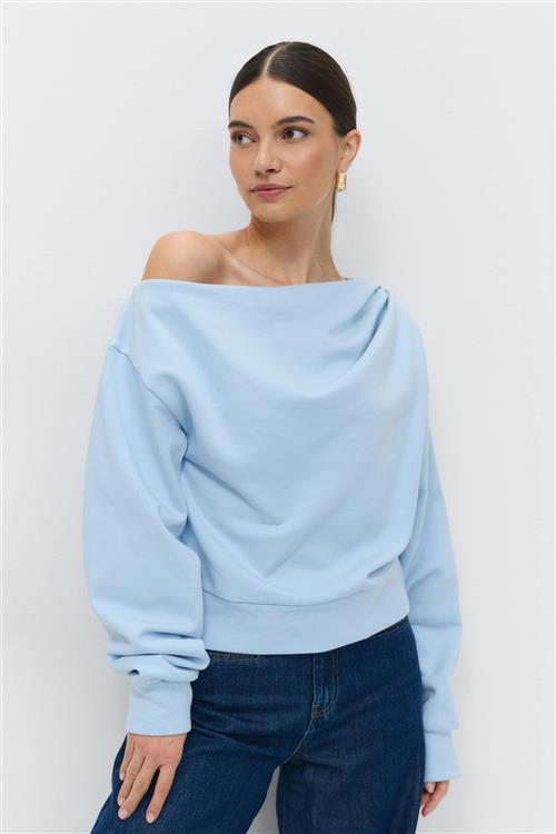 Gina Tricot - One shoulder sweater - Off shoulder-top - Blå - L - Dame