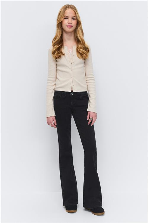 Gina Tricot - Y too clean flare jeans - low waist jeans - Sort - 146 - Pige