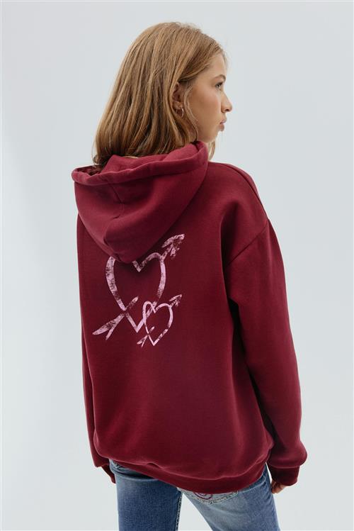 Gina Tricot - Y basic hood - hoodies - Rød - 170 - Pige