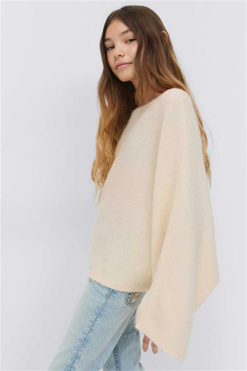 Gina Tricot - Y knitted poncho sweater - striktrøjer - Gul - 158/164 - Pige