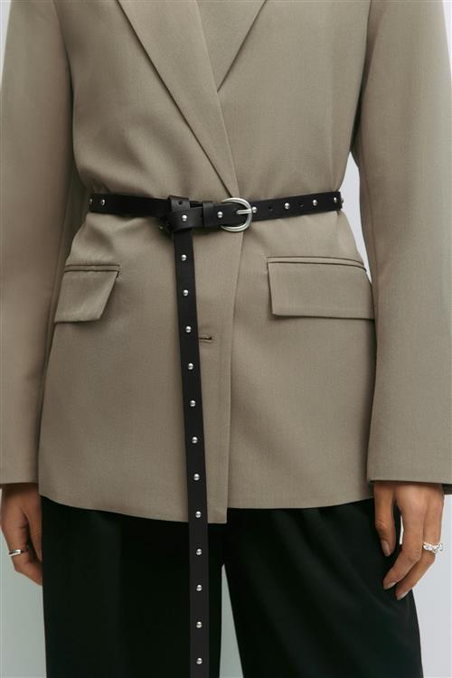 Gina Tricot - Studded long belt - Bælter - Sort - M/L - Dame