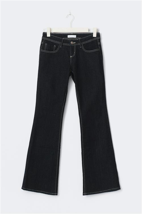 Gina Tricot - Ultra low flare tall jeans - ultra low waist - Blå - 44 - Dame