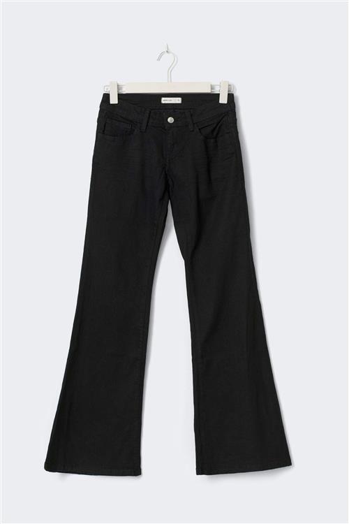 Gina Tricot - Ultra low flare petite jeans - ultra low waist - Sort - 40 - Dame