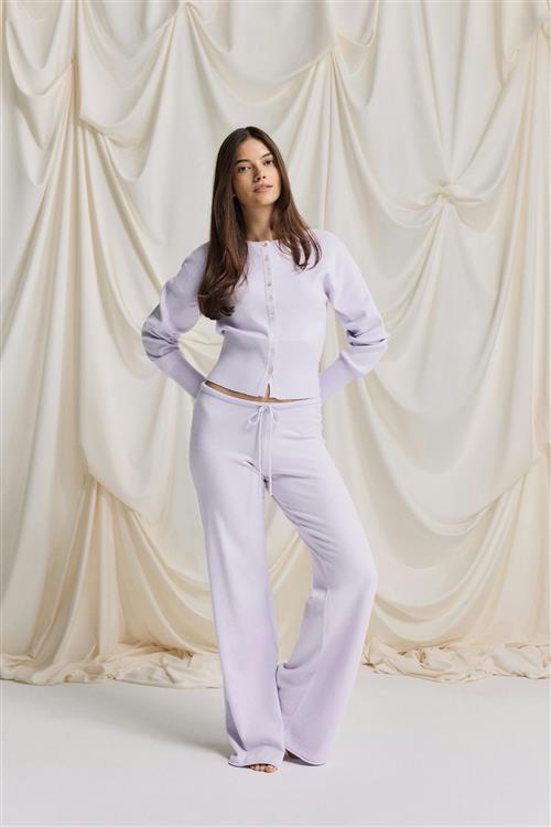 Gina Tricot - Knitted trousers - Vide bukser - Lilla - S - Dame