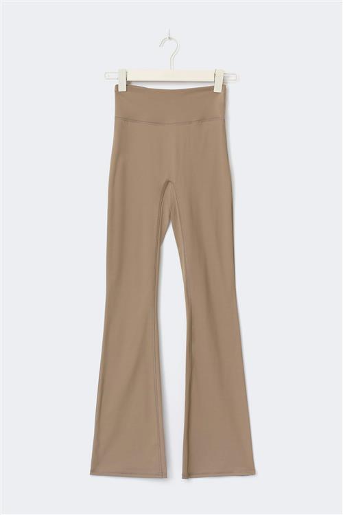 Gina Tricot - Petite flare yoga tights - yoga pants - Beige - M - Dame