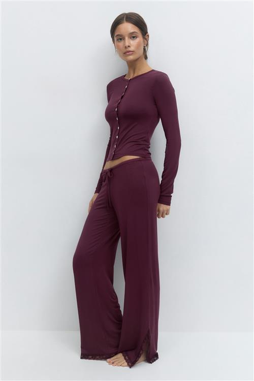 Gina Tricot - Soft lace loungewear trousers - Homewear - Lilla - XS - Dame