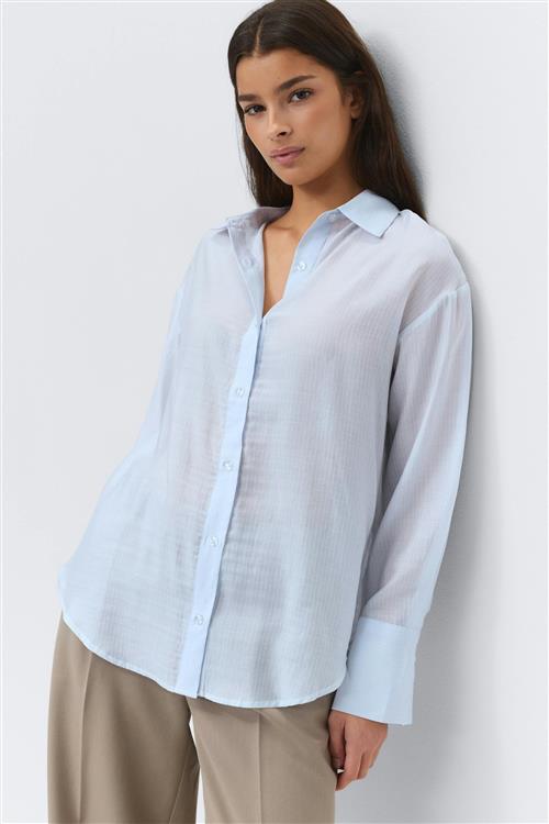 Gina Tricot - Sheer shirt - Skjorter - Blå - XS - Dame