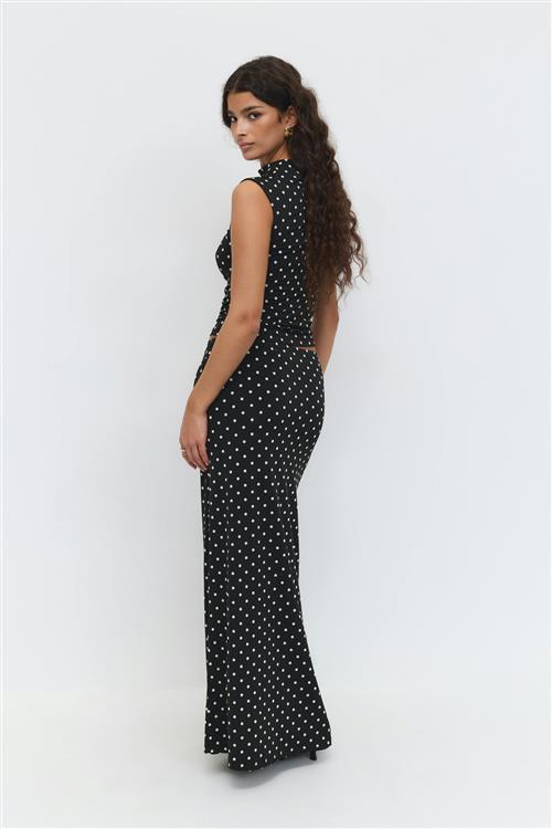 Gina Tricot - Dot maxi skirt - lange nederdele - Sort - M - Dame