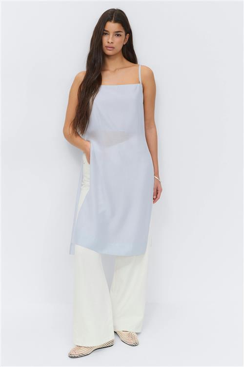 Gina Tricot - Sheer dress - midi kjoler - Blå - M - Dame