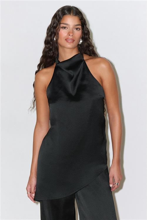 Gina Tricot - Halterneck tunic top - Halterneck-toppe - Sort - 34 - Dame