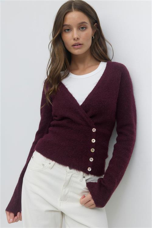 Gina Tricot - Alpaca blend knitted top - Cardigans - Rød - XL - Dame