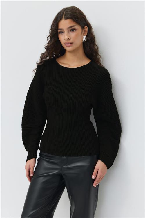 Gina Tricot - Knitted top - Langærmede toppe - Sort - S - Dame