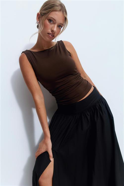 Gina Tricot - Draped top - Toppe uden ærmer - Brun - XL - Dame