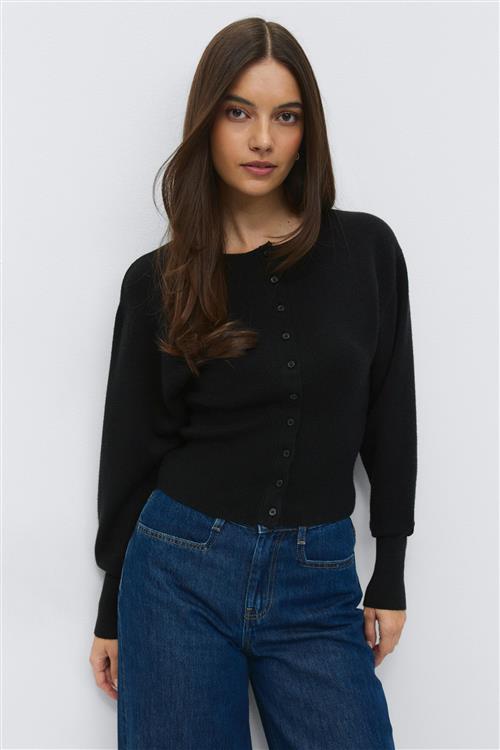 Gina Tricot - Shaped knitted cardigan - Cardigans - Sort - M - Dame