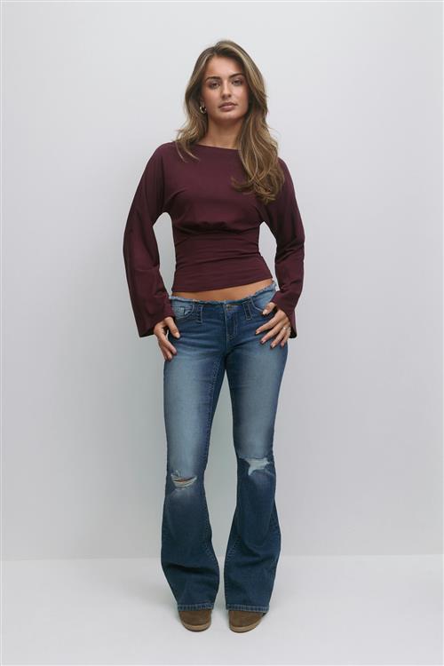 Gina Tricot - 14+ x-tra low cut off jeans - Jeans - Blå - XS - Dame