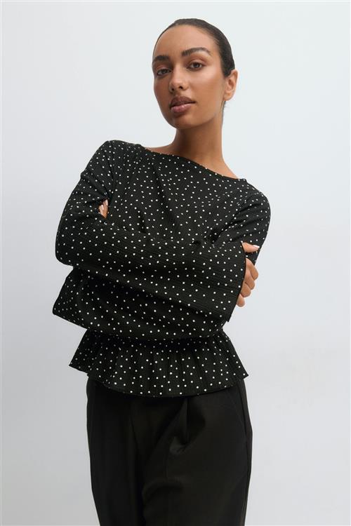 Gina Tricot - Long sleeve smock top - Langærmede toppe - Sort - M - Dame