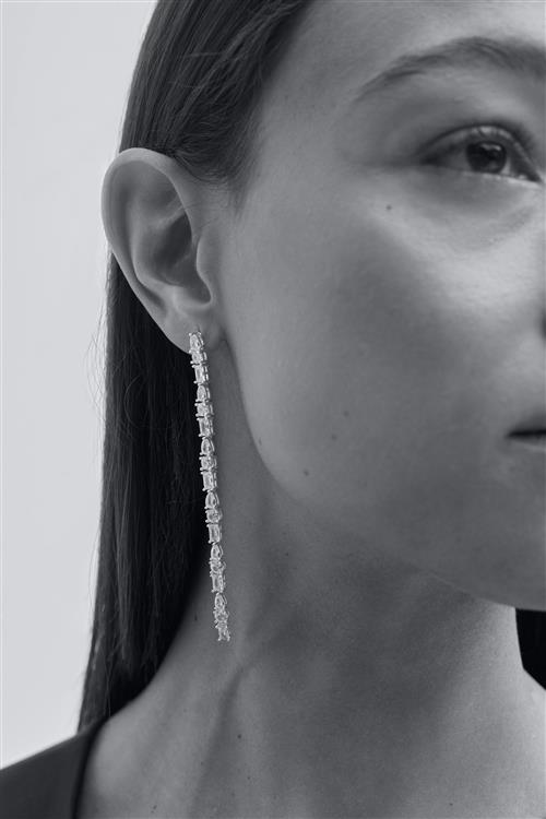 Gina Tricot - Rhinestone earrings - Ørering - Sølv - ONESIZE - Dame