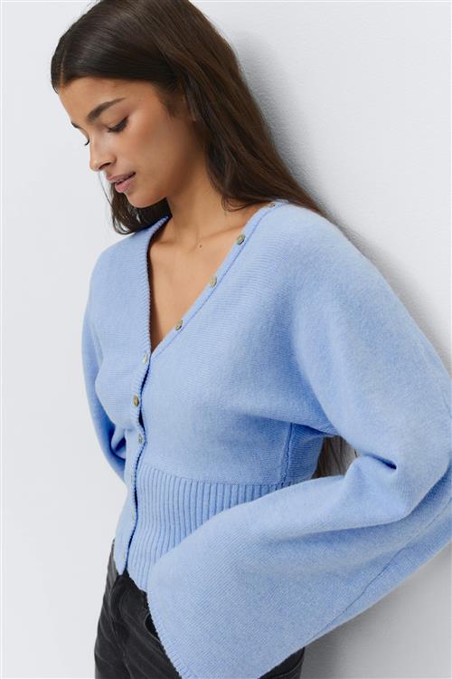 Gina Tricot - Fitted waist knitted cardigan - Cardigans - Blå - XS - Dame