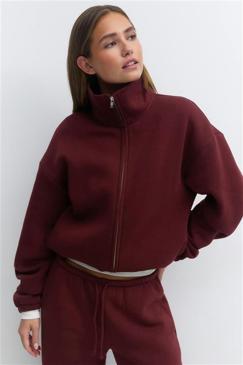 Gina Tricot - Soft sport zip sweater - Trøjer - Rød - XL - Dame